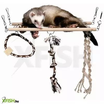 Trixie függő híd fából és kötél vadászgörénynek 35×15x15cm