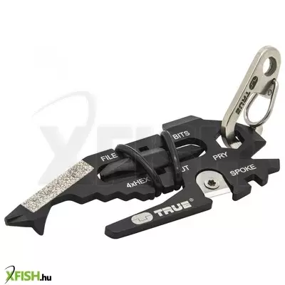 True utility fishface, tu206k, 18 in 1, csavarkulcs, laposfejű csavarhúzó, fekete titánbevonat, rozsdamentes acél váz