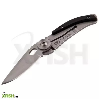 True utility skeletonknife, tu571k, 4 cm rozsdamentes acél penge, eloxált alumínium tok, karabiner rögzítési pont, jobb és balkezes
