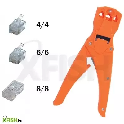 Sma home tw 3-6 préselő fogó, telefondugóhoz, 210 mm, 3 mérethez, 2 csupaszolási hossz, abs műanyag
