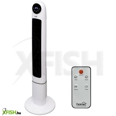 Home twfr 120 oszlopventilátor, 50 w, 120 cm, 3 fokozat, 75°-os oszcillálás, távirányító, világító kijelző, fehér