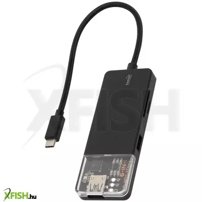 Use home usbhub6 dokkoló állomás, 4k hdmi, egér, billentyűzet, tf/microsd, sd, USB tároló, merevlemez, ~100 W pd, plug & play, LED visszajelzés