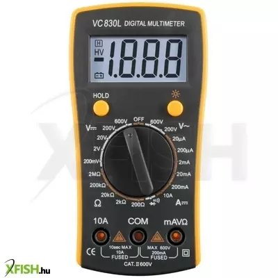 sma home vc 830l digitális multiméter, egyenfeszültség, váltófeszültség, egyenáram, ellenállás mérése, mért érték rögzítés
