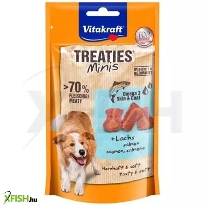 vitakraft treaties minis kutya jutalomfalat lazac & omega-3 48g