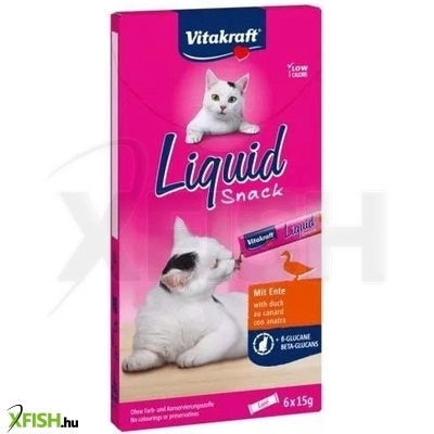 Vitakraft Macska Folyékony Jutalomfalat Béta Glükánnal Kacsahússal 6x15g