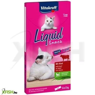 Vitakraft Macska Folyékony Jutalomfalat Inulinnal Marhahússal 6x15g