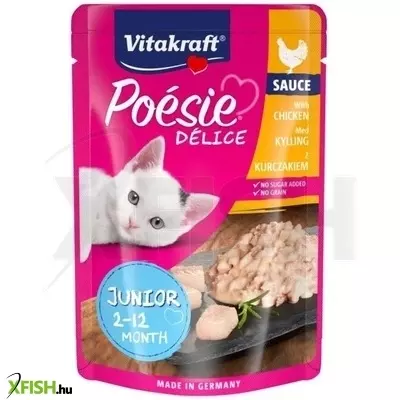 Vitakraft poésie delice junior macska alutasak csirke 85g, 23 db/csomag