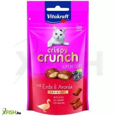 Vitakraft crispy crunch macska jutalomfalat superfood kacsa & feketeberkenye 60g