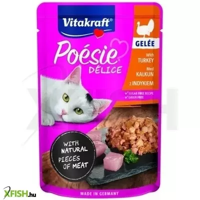 vitakraft poésie délice macska alutasak pulykahús zselében 85g, 23 db/csomag