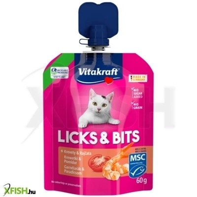 Vitakraft Licks & Bits Garnélás Krém Jutalomfalat Macska 60g