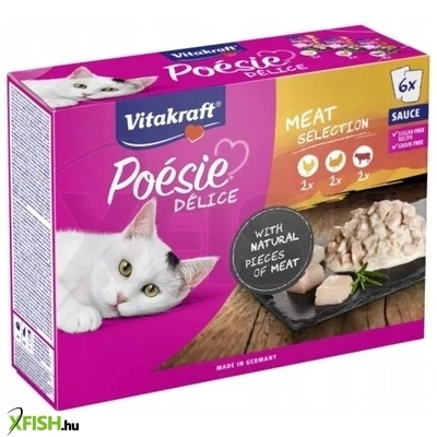 Vitakraft Poésie Delice Alutasak Multipack Macskaeledel Hússal 42x85g