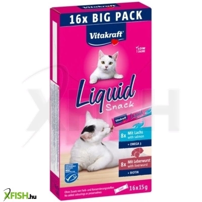 Vitakraft Macska Folyékony Jutalomfalat Májas És Lazac 16x15g