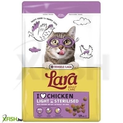 versele laga lara adult care light sterilised with chicken macskaeledel csirkés 1900g
