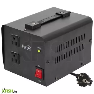 Home vtf1000va feszültségátalakító, max.1000va, 230v/110v transzformátor, dupla 110v kimeneti aljzat két készülékhez, hordozható