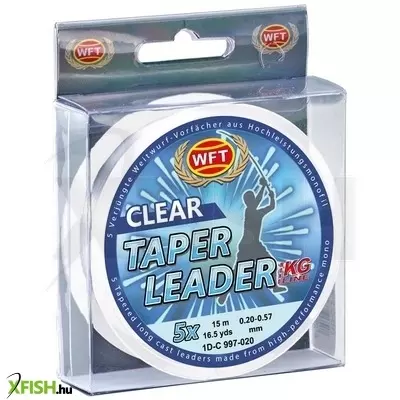Wft Taper Leader felvastagodó előtétzsinór 0,23-0,57 Clear 5x15m