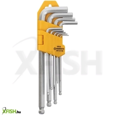 Worksite wt2148 gömbfejű imbuszkulcs készlet, 9db, hagyományos és gömbfejek, cr-v acél