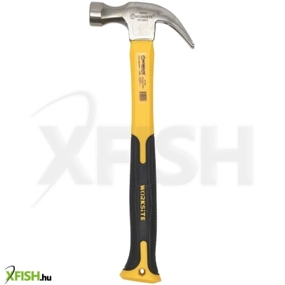 Worksite wt3003 szöghúzó karmos kalapács, 500g, üvegszálas nyél, csúszásgátló markolat