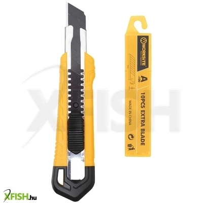 Worksite wt6079 szike készlet, 18mm széles letörhető penge, +10 pótpenge, erős fém pengevezető