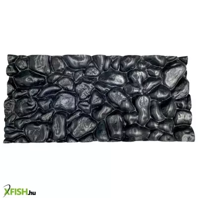Plastiko dekor 3d akvárium háttér folyami kavics - 100x50cm (fekete)