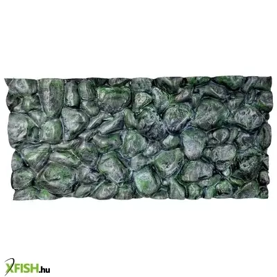 Plastiko dekor 3d akvárium háttér folyami kavics - 100x50cm (zöld)