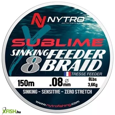 Nytro Sublime X8 Sinking Feeder Braid Fonott Feeder Zsinór 150m 0,08mm 3,6Kg