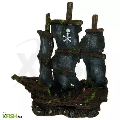 Yusee poppy pet kalózhajó akvárium dekoráció - ym-833 yusee (39x12x44cm)