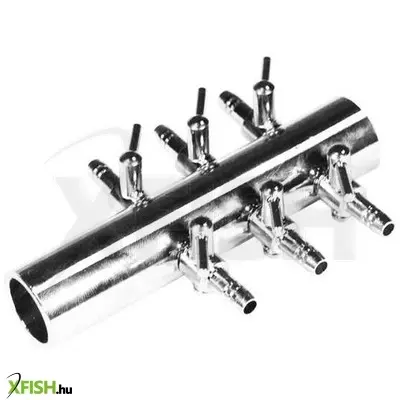 Happet csapos levegőelosztó fém 6 ágú (18mm be, 4/6mm ki) - nagy pumpához