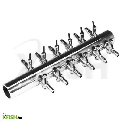 Happet csapos levegőelosztó fém 12 ágú (18mm be, 4/6mm ki) - nagy pumpához