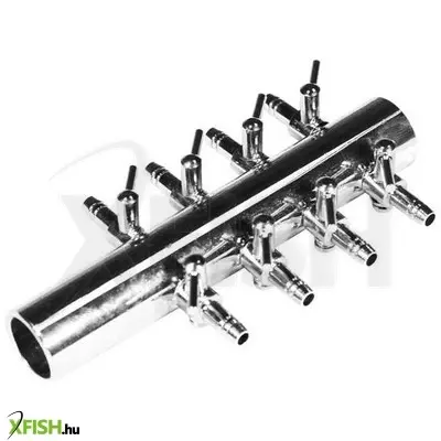 Happet csapos levegőelosztó fém 8 ágú (18mm be, 4/6mm ki) - nagy pumpához