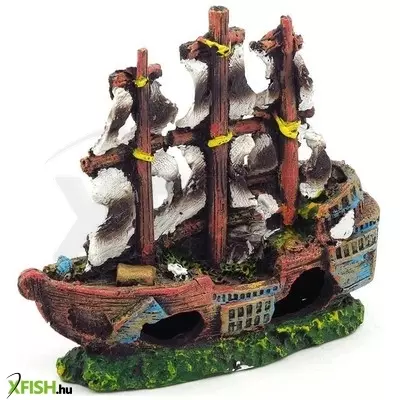 Hajóroncs mini akvárium dekoráció - zd-7346 chicos (13x4x10cm)