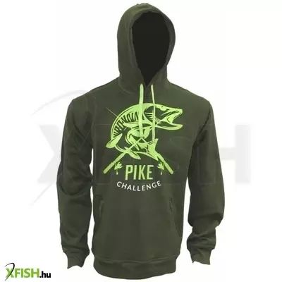 Zfish Hoodie Pike Challenge Csuka mintás kapucnis pulóver zöld xl