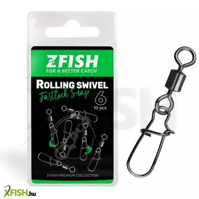 Zfish Rolling Swivel Fastlock Snap Forgós Kapocs 16-os 11Kg 10db/csomag