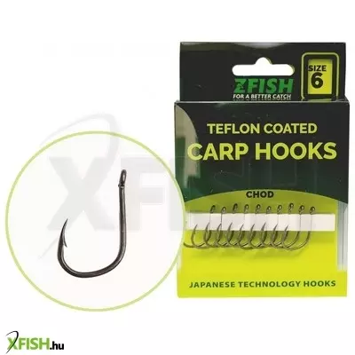 Zfish Teflon Hooks Chod Pontyozó Horog 6-os 10db/csomag