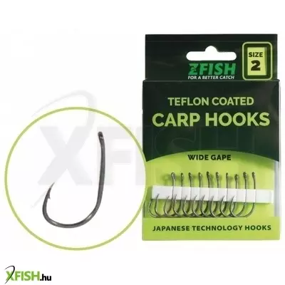 Zfish Teflon Hooks Wide Gape Pontyozó horog méret 2 10 db/csomag
