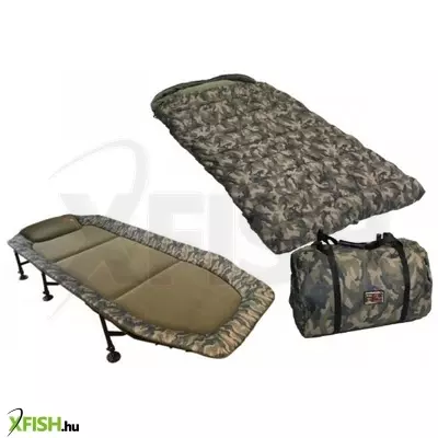 Zfish Camo Set Flat Bedchair + Sleeping Bag Horgász ágy + Hálózsák 220x100 Cm 150 kg Teherbírással