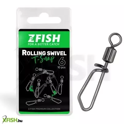 Zfish Rolling Swivel With T Snap Forgós Kapocs 14-es 14Kg 10db/csomag
