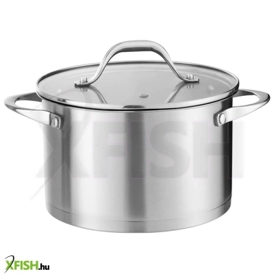 Zilan zln1368 rozsdamentes acél lábas fedővel, 24 cm, 5,5 literes, szegecselt fogantyúkkal