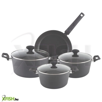 Zilan zln3277 edénykészlet, 7 db-os, tapadásmentes belső bevonat, 3 edény és 1 serpenyő, fekete színű