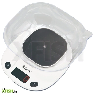 Zilan zln7880 tálas konyhai mérleg, max. 5kg, 1000 ml-es tál, lcd kijelző, elemes tápellátás