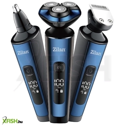 Zilan zln8726 aion borotva és trimmelő, vízálló kivitel, rozsdamentes acél pengék, akkumulátoros működés, LED kijelző