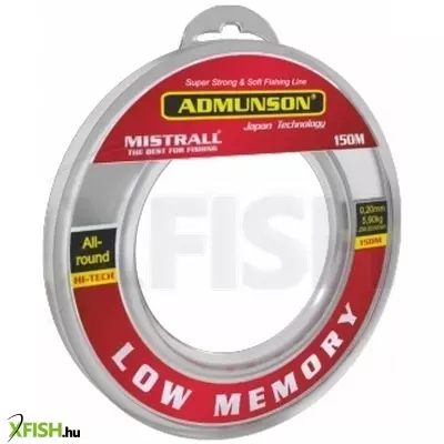 Mistrall Admunson Low Memory Alacsony Nyúlású Monofil Pontyozó Zsinór 150m 0,16mm 3,8Kg