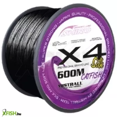 Mistrall Shiro Silk Braided Line X4 Harcsázó Fonott Zsinór Fekete 600m 0,40mm 48,2Kg