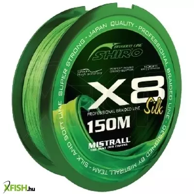 Mistrall Shiro Silk Braided Line X8 Univerzális Fonott zsinór - Green Zöld 150M 0,13 mm 11,20 kg