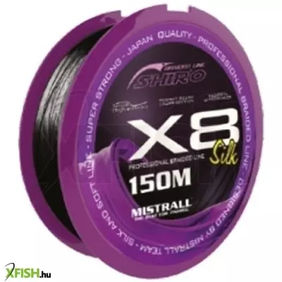 Mistrall Shiro Silk Braided Line X8 Univerzális Fonott zsinór - Black Fekete 150M 0,10mm 7,1kg