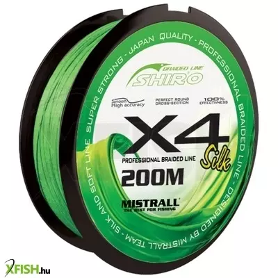 Mistrall Shiro Silk Braided Line X4 Fonott Előkezsinór Light Green Zöld 10 m 0,08mm 5,30 kg