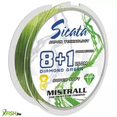 Mistrall Sicata 8+1 Blg Fonott Zsinór Zöld 150m 0.08mm 7.60Kg